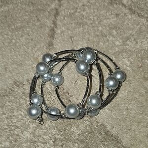 White Shell Pearl Wrap Bracelet